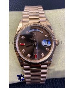 Rolex Day Date 36MM 118235 Rose Gold in Brown Dial 1:1 Mirror Replica Watch