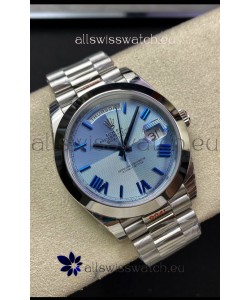 Rolex Day Date M228206-0001 904L Steel 40MM - Ice Blue Dial 1:1 Mirror Replica