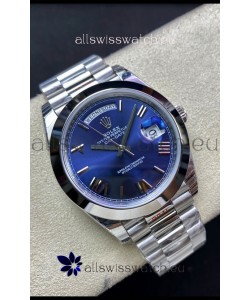 Rolex Day Date M228206-0015 904L Steel 40MM - Blue Dial 1:1 Mirror Replica