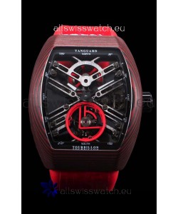 Franck Muller Vanguard Skeleton Tourbillon Red Carbon Swiss Replica Watch