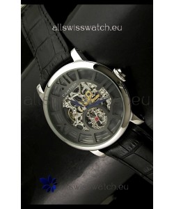 Cartier Ronde de Japanese Replica Watch in Skelton Grey Dial