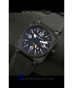 Bell and Ross BR01-93 GMT Japanese Replica Watch in PVD Case
