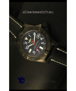 Breitling Seawolf PVD Coated Swiss Watch in Black Strap