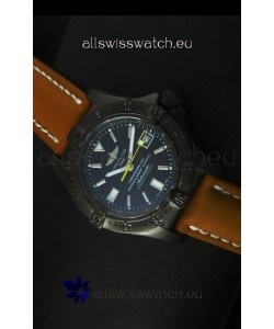Breitling Seawolf PVD Coated Swiss Watch in Brown Strap