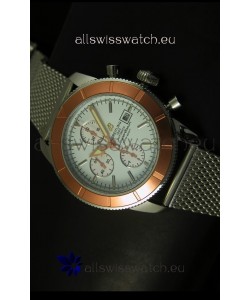 Breitling Super Ocean Gold Bezel Chronograph Swiss Watch 