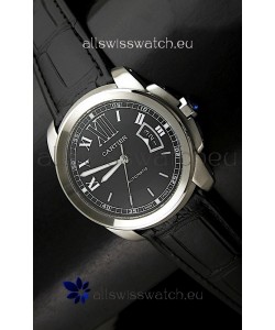 Cartier Calibre de Cartier Swiss Replica Automatic Watch in Black Dial