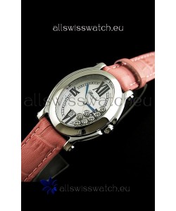 Chopard Happy Sport Swiss Replica Watch in Pink Strap