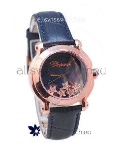 Chopard Happy Sport Star Shaped Diamonds Swiss Rose Gold Watch 