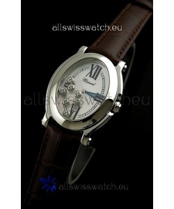 Chopard Happy Sport Swiss Replica Watch in Brown Strap