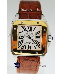 Cartier Santos 100 Swiss Replica Two Tone Watch