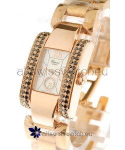 Chopard La Strada Swiss Ladies Replica Pink Gold Watch 