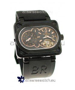 Bell and Ross BR Minuteur Tourbillon PVD Japanese Watch in Rose Gold Markers