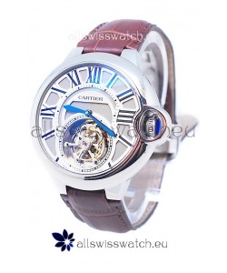 Cartier Ballon de Bleu Flying Tourbillon Swiss Silver Watch