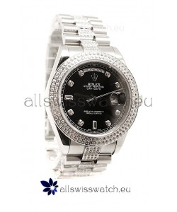 Rolex Day Date Silver Swiss Mens Watch