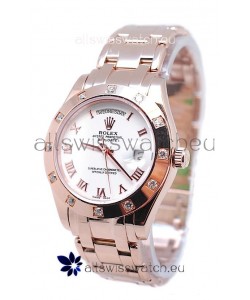 Rolex Day Date Rose Gold Swiss Replica Watch in Diamond Bezel
