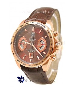 Tag Heuer Grand Carrera Japanese Replica Gold Watch