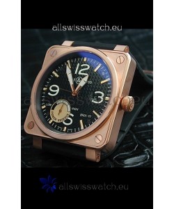 Bell and Ross BR01 97 Power Reserve Rose Gold Watch in Black Dial