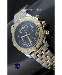 Breitling Chronomat B01 Two Tone Swiss Watch in Black Dial