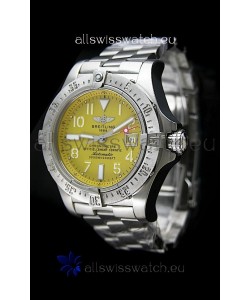 Breitling Chronomat Swiss Replica Watch in Steel Strap Yellow Dial