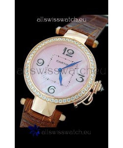 Cartier Pasha de Swiss Replica Automatic Watch in Pink Dial