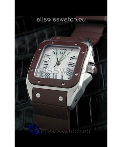 Cartier Santos Swiss Replica Watch in White Dial