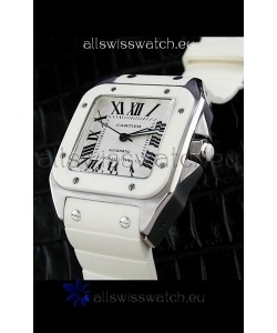 Cartier Santos Swiss Replica Watch in White Dial