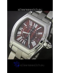 Cartier Roadster Japanese Replica Watch in Red Wine Dial