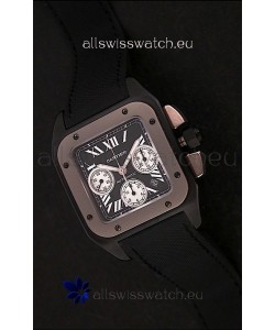 Cartier santos Swiss Replica Watch in Black Dial