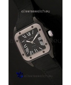Cartier Santos Swiss Replica Titanium Bezel Watch
