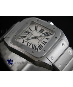 Cartier Santos Swiss Replica Watch in White Dial