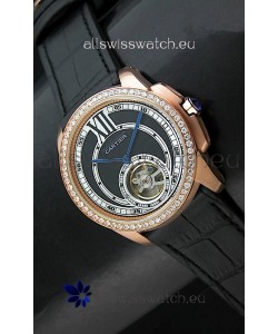 Calibre De Cartier Japanese Watch in Pink Gold Casing