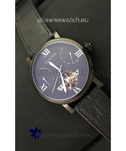 Cartier Calibre de Tourbillon PVD Swiss Watch in Blue Dial