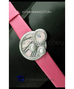 Cartier Jewellery Pearl Diamond Watch in Pink Strap