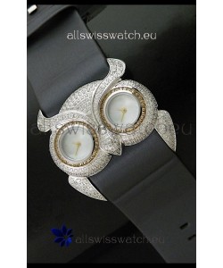 Chopard Animal World Ladies Owl Black Full Diamond Watch