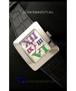 Franck Muller Geneve Infinity Japanese Steel Watch in Multi Color Roman Markers
