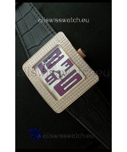 Franck Muller Geneve Infinity Japanese Gold Watch in Purple Numeral Markers