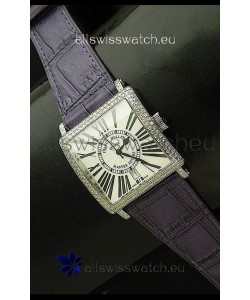 Franck muller Master Square Japanese Replica Watch in Violet Strap