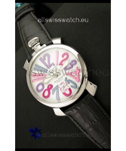 Gaga Milano Italy Japanese Replica Watch in Multi Color Arabic Markers