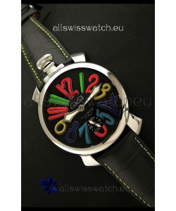 Gaga Milano Italy Japanese Replica Watch in Black Dial
