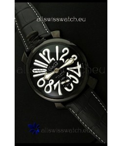 Gaga Milano Italy Japanese Replica PVD Watch in White Markers