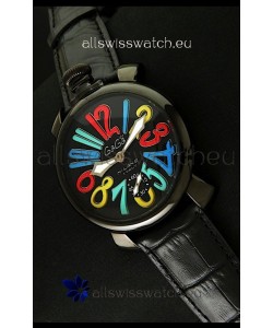 Gaga Milano Italy Japanese Replica PVD Watch in Multi Colour Arabic Markers