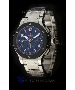 Hublot Big Bang Swiss Replica Watch in Steel Strap Ceramic Bezel
