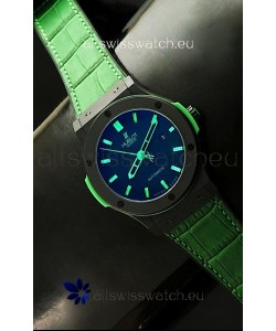 Hublot Big Bang Classic Fusion Ceramic Case Watch in Green Strap