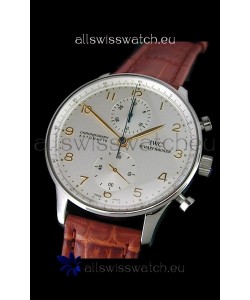 IWC Portuguese Chronograph Swiss Replica Watch in White Dial
