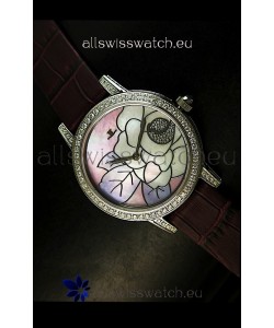 Jaeger LeCoultre Japanese Quartz Movement Ladies Watch - Brown Strap