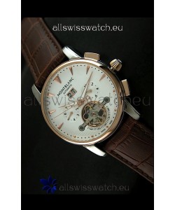 Mont Blanc Flying Tourbillon Japanese Replica Watch with Gold Bezel