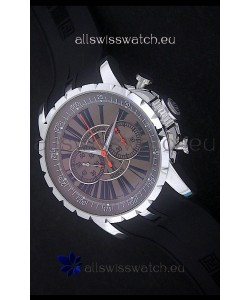 Roger Dubius Excalibur Chronoexcel Swiss Watch in Brown Dial