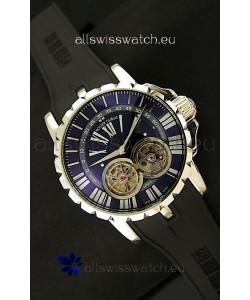 Roger Dubuis Chronoexcel Japanese Replica Automatic Watch in Blue Dial