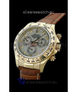Rolex Daytona Cosmograph Swiss Replica Gold Watch in Mother of Pearl Dial