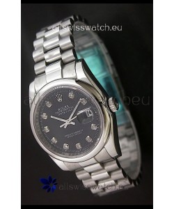 Rolex Datejust Oyster Perpetual Diamonds Swiss Watch in Black Dial